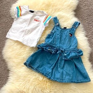 Tommy Hilfiger Toddler Jean Dress with Shirt Size 2 T